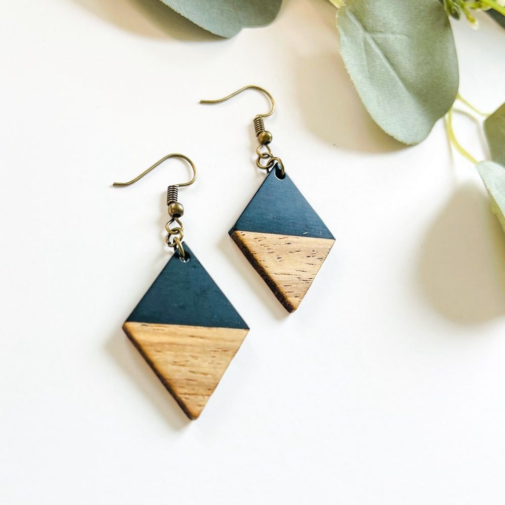 Black Triangle Earrings